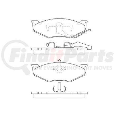 E10704140 by BENDIX - Formula Blue™ Hydraulic Brake Pads - Semi-Metallic, Without Shims, Front, 7302-D414, 7258A-D416 FMSI
