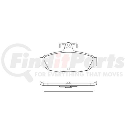 E10705450 by BENDIX - Formula Blue™ Hydraulic Brake Pads - Semi-Metallic, Without Shims, Rear, 7239A-D347, 7269A-D347, 7402A-D347, 7239A-D545, 7269A-D545 FMSI