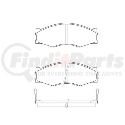 E10902660 by BENDIX - Formula Blue™ Hydraulic Brake Pads - Premium Semi-Metallic, With Shims, Front, 7170-D265, 7171-D266, 7282-D266, 7282-D441 FMSI