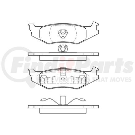 E10905120 by BENDIX - Formula Blue™ Hydraulic Brake Pads - Premium Semi-Metallic, With Shims, Rear, RH and LH