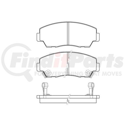 E10905740 by BENDIX - Formula Blue™ Hydraulic Brake Pads - Premium Semi-Metallic, With Shims, Front, 7220-D320, 7454-D574 FMSI