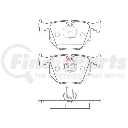 E10906830 by BENDIX - Formula Blue™ Hydraulic Brake Pads - Premium Semi-Metallic, With Shims, Rear, 7427-D548, 7427-D683, 7427-D1042 FMSI