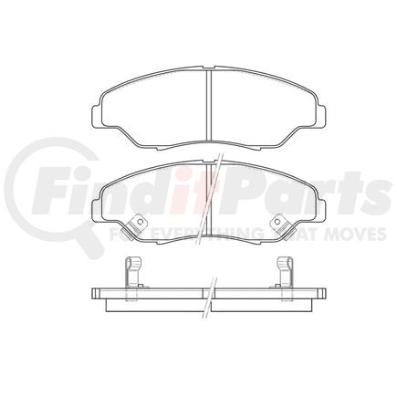 E10907740 by BENDIX - Formula Blue™ Hydraulic Brake Pads - Premium Semi-Metallic, With Shims, Front, 7641-D774 FMSI