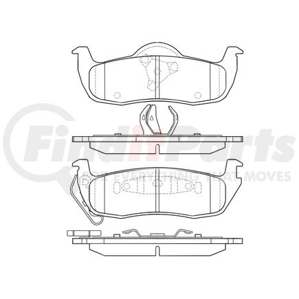 E10910870 by BENDIX - Formula Blue™ Hydraulic Brake Pads - Premium Semi-Metallic, With Shims, Rear, 7945-D1087 FMSI
