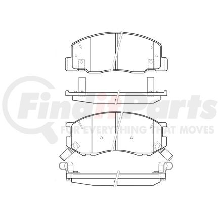 E11005270 by BENDIX - Formula Blue™ Hydraulic Brake Pads - Ceramic, With Shims, Front, 7408-D527, 7408-D616, 7587-D716 FMSI