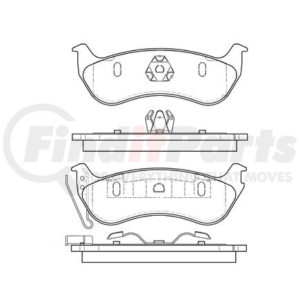 E11009640 by BENDIX - Formula Blue™ Hydraulic Brake Pads - Ceramic, With Shims, Rear, RH and LH, Outer, 7863-D964, 7863-D981 FMSI