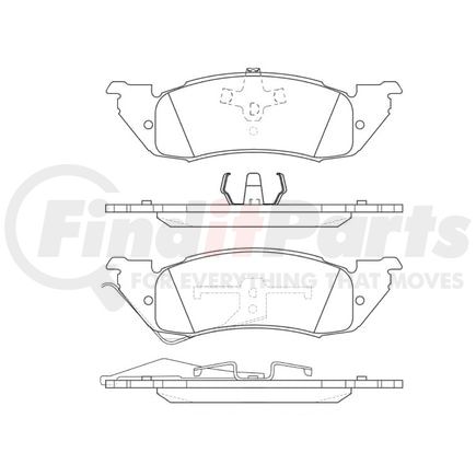 E11105290 by BENDIX - Formula Blue™ Hydraulic Brake Pads - Heavy Duty Extended Wear, With Shims, Front, 7410-D529, 7410A-D529, 7410A-D593 FMSI