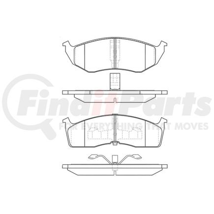 E11105910 by BENDIX - Formula Blue™ Hydraulic Brake Pads - Heavy Duty Extended Wear, With Shims, Front, 7470-D591, 7598-D730, 7678-D730 FMSI