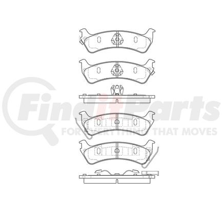 E11106660 by BENDIX - Formula Blue™ Hydraulic Brake Pads - Heavy Duty Extended Wear, With Shims, Rear, 7502A-D625, 7502-D625, 7502A-D666, 7502-D713 FMSI