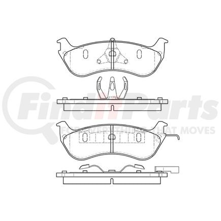 E11106740 by BENDIX - Formula Blue™ Hydraulic Brake Pads - Heavy Duty Extended Wear, With Shims, Rear, 7555-D674, 7610-D674 FMSI