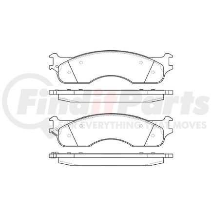 E11110540 by BENDIX - Formula Blue™ Hydraulic Brake Pads - Heavy Duty Extended Wear, With Shims, Front, 7959-D1054 FMSI