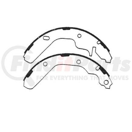 E11605041 by BENDIX - Formula Blue™ New Bonded Brake Shoes - Rear, 832-484 (FMSI), Reverse Shoe, With Parking Brake Lever