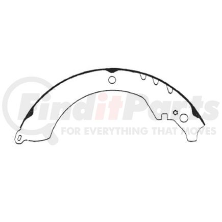 E11606330 by BENDIX - Formula Blue™ New Bonded Brake Shoes - Rear, 1435-S633 (FMSI), 253 mm x 44 mm Brake Drum Diameter