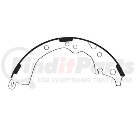 E11607090 by BENDIX - Formula Blue™ New Bonded Brake Shoes - Rear, 1358-S709 (FMSI), 254 mm x 50 mm Brake Drum Diameter