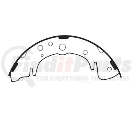 E11607650 by BENDIX - Formula Blue™ New Bonded Brake Shoes - Rear, 1526-S765 (FMSI), 2 Shoes with Pin (LH/RH); 2 Shoes with Parking Brake Lever (LH/RH)