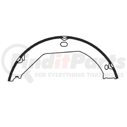 E11608070 by BENDIX - Formula Blue™ New Bonded Brake Shoes - 1544-S807 (FMSI), Parking Brake Shoe