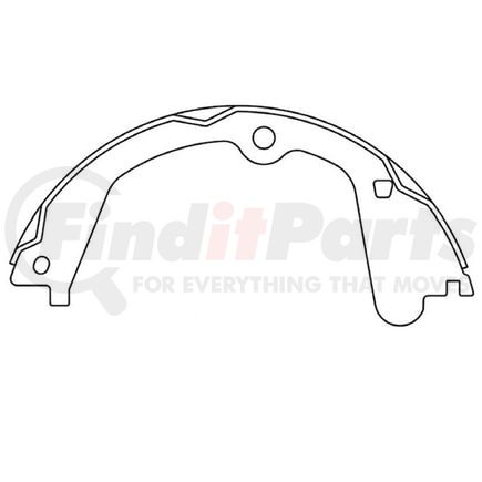 E11609890 by BENDIX - Formula Blue™ New Bonded Brake Shoes - 1640-S989 (FMSI), Parking Brake Shoe