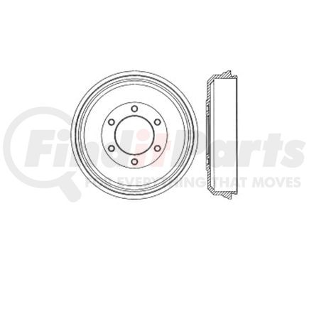 E12748011 by BENDIX - Formula Blue™ Premium HD Brake Drum - Rear, 335 mm OD, For Honda Passport; Isuzu Amigo; Isuzu Axiom; Isuzu Rodeo; Isuzu Rodeo Sport