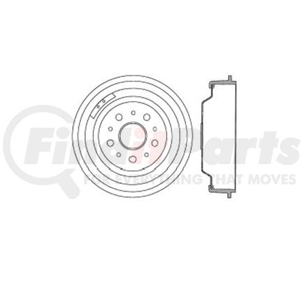 E12766007 by BENDIX - Formula Blue™ Premium HD Brake Drum - Rear, 11.6 in. OD, For Ford Ranchero