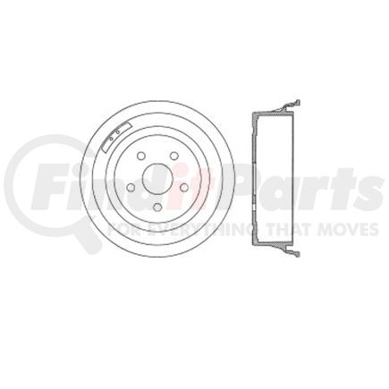 E12766015 by BENDIX - Formula Blue™ Premium HD Brake Drum - Front or Rear, 12.4 in. OD, For Ford Ranchero