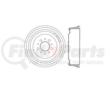 E12766016 by BENDIX - Formula Blue™ Premium HD Brake Drum - Rear, 12.8 in. OD