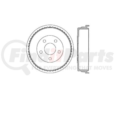 E12766054 by BENDIX - Formula Blue™ Premium HD Brake Drum - Rear, 10.5 in. OD, For Ford Taurus exc. SHO Models