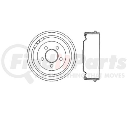 E12768007 by BENDIX - Formula Blue™ Premium HD Brake Drum - Front, 11.4 in. OD, For Dodge A100 A150 Series; Dodge B100 B150 B1500 Cargo 1500 Van