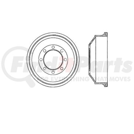 E12770014 by BENDIX - Formula Blue™ Premium HD Brake Drum - Rear, 14.1 in. OD