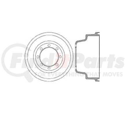 E12770019 by BENDIX - Formula Blue™ Premium HD Brake Drum - Front or Rear, 14.1 in. OD