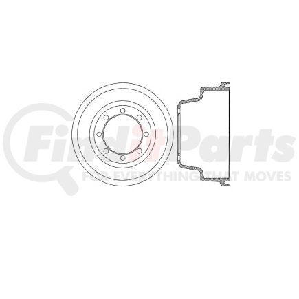 E12770020 by BENDIX - Formula Blue™ Premium HD Brake Drum - Rear, 14.1 in. OD