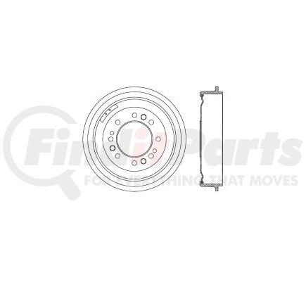 E12770021 by BENDIX - Formula Blue™ Premium HD Brake Drum - Front, 14.1 in. OD