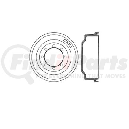 E12770017 by BENDIX - Formula Blue™ Premium HD Brake Drum - Rear, 14 in. OD