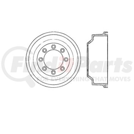 E12770030 by BENDIX - Formula Blue™ Premium HD Brake Drum - Rear, 12.9 in. OD