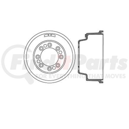 E12770034 by BENDIX - Formula Blue™ Premium HD Brake Drum - Rear, 14.1 in. OD