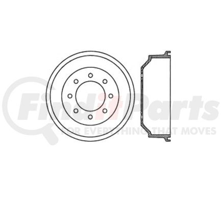 E12770032 by BENDIX - Formula Blue™ Premium HD Brake Drum - Rear, 14.1 in. OD