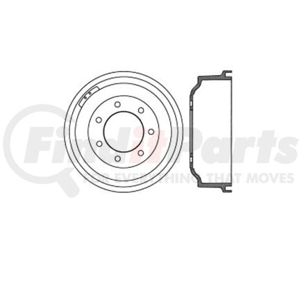 E12770044 by BENDIX - Formula Blue™ Premium HD Brake Drum - Rear, 14.1 in. OD