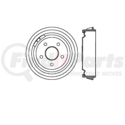 E12770045 by BENDIX - Formula Blue™ Premium HD Brake Drum - Rear, 10.6 in. OD, For Ford Ranger; Mazda B-Series Pickup