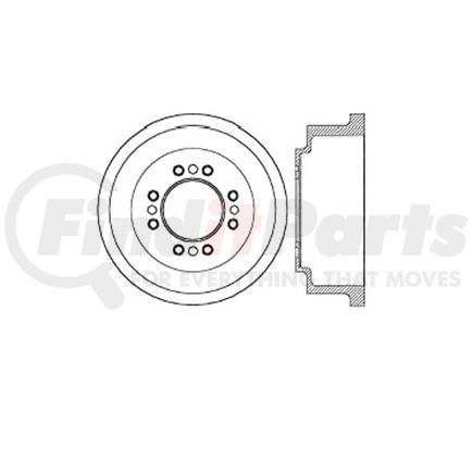 E12770040 by BENDIX - Formula Blue™ Premium HD Brake Drum - Rear, 14.1 in. OD