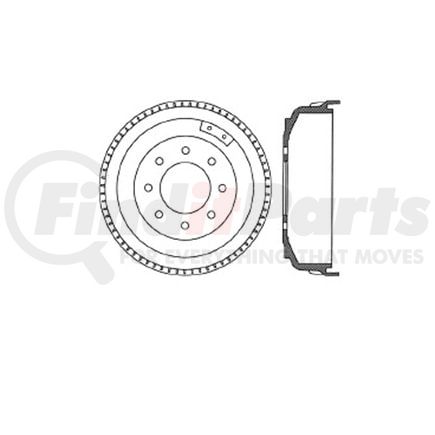 E12771018 by BENDIX - Formula Blue™ Premium HD Brake Drum - Rear, 15.1 in. OD