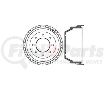 E12771019 by BENDIX - Formula Blue™ Premium HD Brake Drum - Rear, 13.3 in. OD