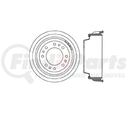 E12771010 by BENDIX - Formula Blue™ Premium HD Brake Drum - Rear, 13.7 in. OD