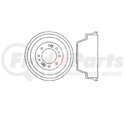 E12771022 by BENDIX - Formula Blue™ Premium HD Brake Drum - Rear, 15 in. OD