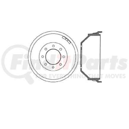 E12771020 by BENDIX - Formula Blue™ Premium HD Brake Drum - Rear, 15.5 in. OD