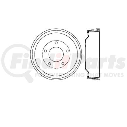 E12771046 by BENDIX - Formula Blue™ Premium HD Brake Drum - Rear, 12.8 in. OD, For Chevrolet S10 Pickup, 4WD, High Rider Package; GMC Sonoma Pickup, 4WD, High Rider Package