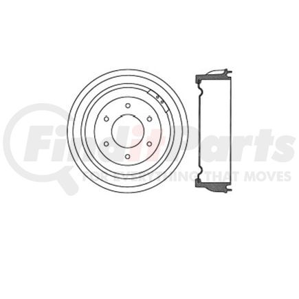 E12771038 by BENDIX - Formula Blue™ Premium HD Brake Drum - Rear, 13.3 in. OD