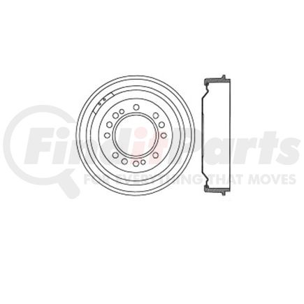 E12772008 by BENDIX - Formula Blue™ Premium HD Brake Drum - Rear, 13.7 in. OD