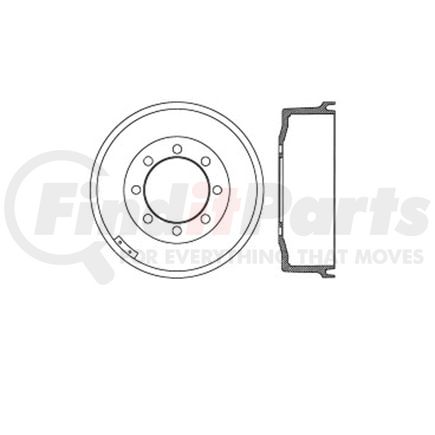 E12772025 by BENDIX - Formula Blue™ Premium HD Brake Drum - Rear, 13.9 in. OD