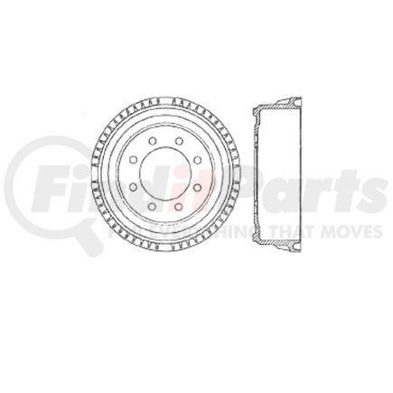 E12772037 by BENDIX - Formula Blue™ Premium HD Brake Drum - Rear, 14.1 in. OD