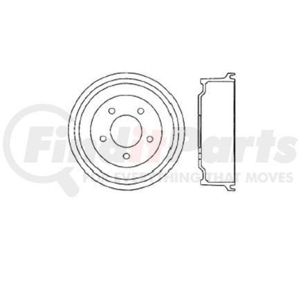 E12772039 by BENDIX - Formula Blue™ Premium HD Brake Drum - Rear, 12.9 in. OD, For Dodge B100 B150 B1500 Cargo 1500 1/2 Ton Van