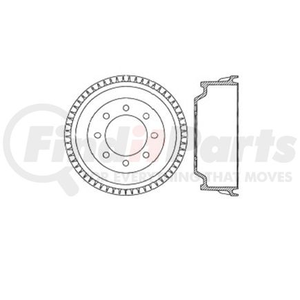 E12772036 by BENDIX - Formula Blue™ Premium HD Brake Drum - Rear, 14.1 in. OD